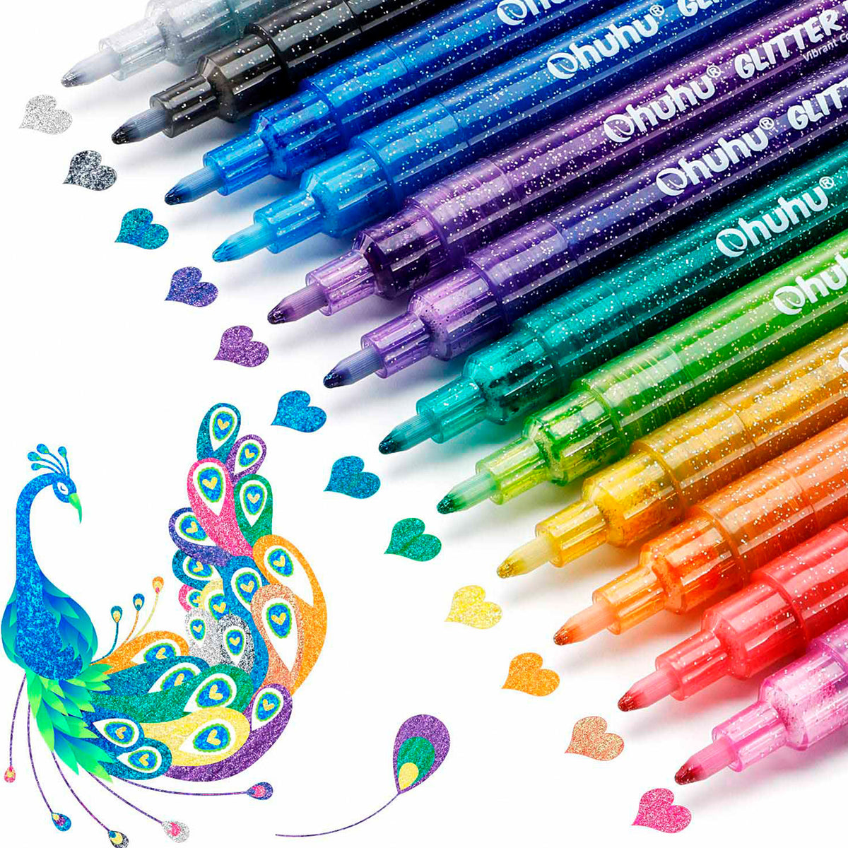 OHUHU MARCADORES GLITTER METÁLICOS CON PURPURINA 0.7 MM