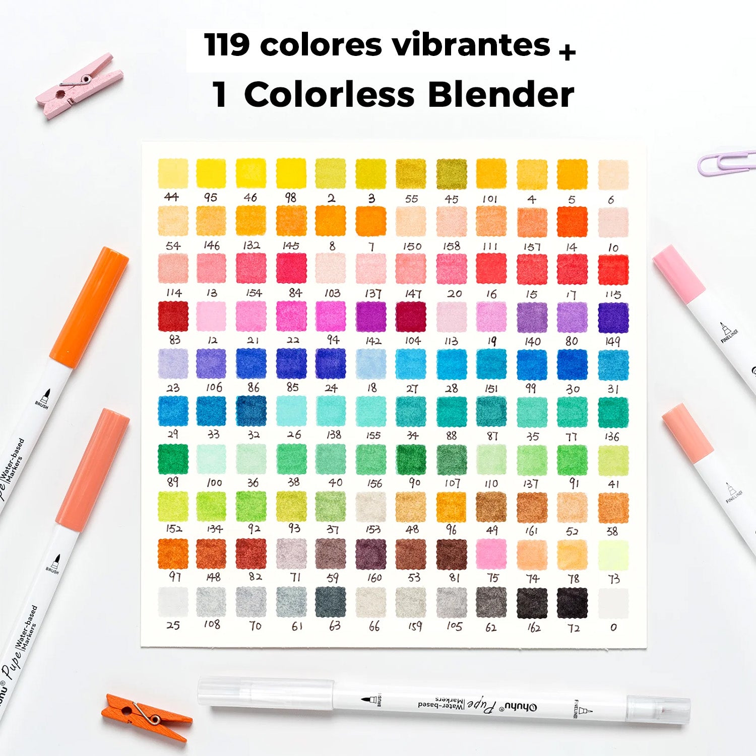 OHUHU 120 MARCADOR AGUA PUPE PAPER FRIENDLY PINCEL TIRALINEAS