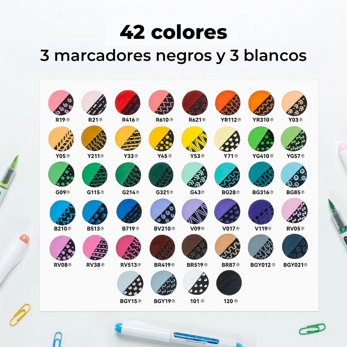 OHUHU SET NAHUKU 48 MARCADORES ACRÍLICOS PUNTA PINCEL